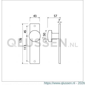 Ami 178/43 knopkortschild aluminium knop 169/50 vast kortschild 178/43 blind F1 322961