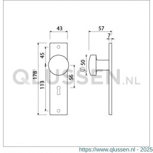 Ami 178/43 knopkortschild aluminium knop 169/50 vast kortschild 178/43 sleutelgat SLG 56 F1 322962