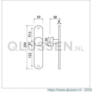 Ami 250/50/8/1 knoplangschild aluminium knop 169/50 vast langschild 250/50/1/8 blind R6,5 F1 323980