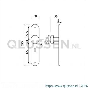 Ami 250/50/8/1 knoplangschild aluminium knop 169/50 vast langschild 250/50/8/1 sleutelgat SLG 56 R6,5 F1 323982