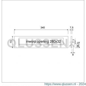 Ami TA briefplaat met valklep zonder veer aluminium F2 deurdikte 38-42 mm 400000