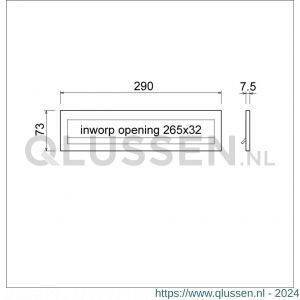 Ami DL postkast briefplaat met veer aluminium 290/73 F2 400083