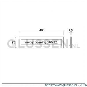 Ami DL 400 briefplaat met veer aluminium 400 mm F2 deurdikte 38-42 mm 400130