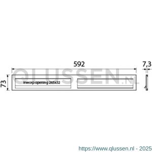 Ami DL postkast briefplaat met veer aluminium 2 delig 592 mm F1 2x 265 mm inworp 32x265 mm 400171