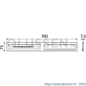 Ami DL postkast briefplaat met veer aluminium 2 delig 592 mm F2 2x 265 mm inworp 32x265 mm 400173