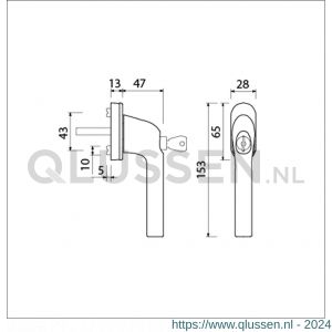 Ami VHB 822 draai-kiep raamgreep SKG** 7x40 mm wit RAL 9001 ovaal 425645