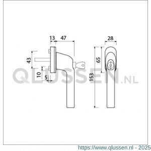 Ami VHB 822 draai-kiep raamgreep aluminium SKG** 7x32 mm mat zwart 9005 ovaal 425657