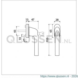 Ami VHB 822 draai-kiep raamgreep SKG** 7x35 mm wit RAL 9016 425676
