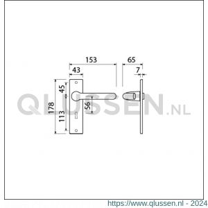 Ami KS 178/43-386 kruk-kruk garnituur deurkruk 386 Rota kortschild 178/43 sleutelgat SLG 56 F1 500112