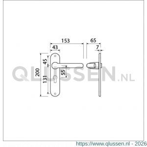 Ami LS 200/1/7-386 kruk-kruk garnituur deurkruk 386 Rota langschild 200/1/7 profielcilinder PC 55 F1 500342