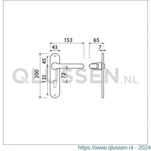 Ami LS 200/1/7-386 kruk-kruk garnituur deurkruk 386 Rota langschild 200/1/7 profielcilinder PC 72 F1 500352