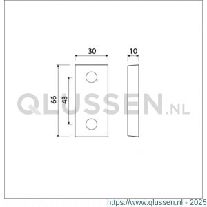 Ami 65/30 smalrozet aluminium gegoten blind R6.5 hartafstand 43 mm F1 510004