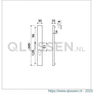 Ami 245/30 smalschild aluminium zonder krukgat profielcilinder PC 72 M5 F1 510605