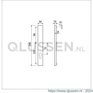 Ami 245/30 smalschild aluminium zonder krukgat profielcilinder PC 92 M5 F1 510610