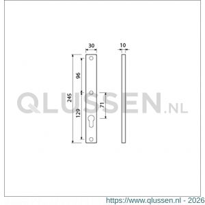Ami 245/30 smalschild aluminium zonder krukgat profielcilinder PC 92 R5,5 F1 510611