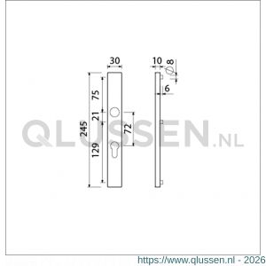 Ami 245/30 smalschild aluminium profielcilinder PC 72 M5 F1 510640