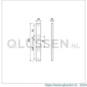 Ami 245/30 smalschild aluminium profielcilinder PC 72 R6,5 F1 510641