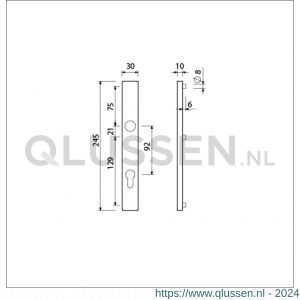 Ami 245/30 smalschild aluminium profielcilinder PC 92 M5 F1 510660