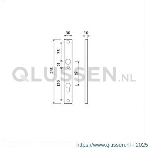 Ami 245/30 smalschild aluminium profielcilinder PC 92 R6,5 F1 510661