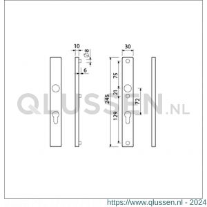 Ami 245/30 smalschild aluminium profielcilinder PC 72 1/2 M5 F1 510740