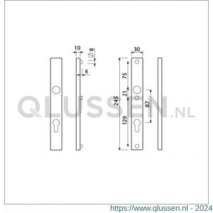 Ami 245/30 smalschild aluminium profielcilinder PC 87 1/2 M5 F1 510750