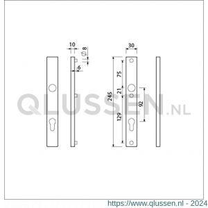 Ami 245/30 smalschild aluminium profielcilinder PC 92 1/2 M5 F1 510760