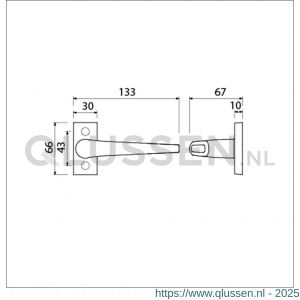 Ami 65/30-357 smalrozet kruk combinatie deurkruk 357 vastdraaibaar rozet 65/30 R6.5 hartafstand 43 mm F1 511042