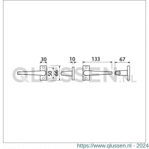 Ami 65/30-357 smalrozet kruk combinatie deurkruk 357 vastdraaibaar rozet 65/30 R6.5 hartafstand 50 mm F1 deurdikte 53-57 mm 511059