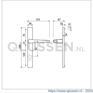 Ami 245/30-357 smalschild-kruk-kruk garnituur deurkruk 357 vastdraaibaar 245/30 profielcilinder PC 92 M5 F1 511660