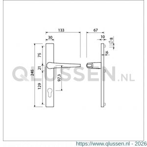 Ami 245/30-357 smalschild-kruk-kruk garnituur deurkruk 357 vastdraaibaar 245/30 profielcilinder PC 97.3 M5 F1 511665