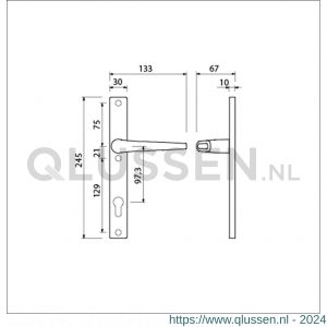 Ami 245/30-357 smalschild-kruk-kruk garnituur deurkruk 357 vastdraaibaar 245/30 profielcilinder PC 97.3 R6.5 F1 511666