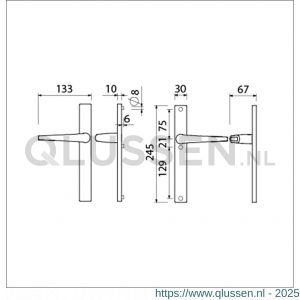 Ami 245/30-357 smalschild-kruk-kruk garnituur deurkruk 357 vastdraaibaar 245/30 blind M5/R6,5 F1 deurdikte 53-57 mm 511710