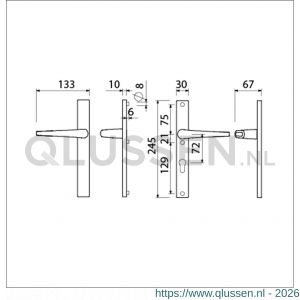 Ami 245/30-357 smalschild-kruk-kruk garnituur deurkruk 357 vastdraaibaar 245/30 blind M5-PC 72 R6,5 F1 deurdikte 53-57 mm 511717