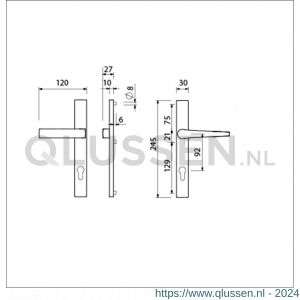 Ami 245/30-353 smalschild-kruk-kruk garnituur deurkruk 353 vastdraaibaar 245/30 blind M5 F1 520355