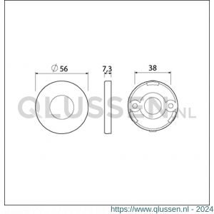 Ami Klik rond afdekrozet Archi Design krukgat Irox RVS look 620300