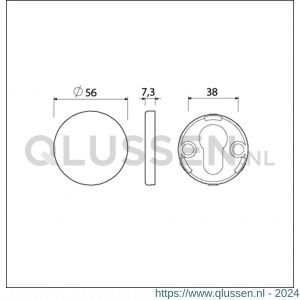 Ami Klik rond afdekrozet Archi Design blind Irox RVS look 620308