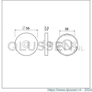 Ami Klik beldrukker aluminium rond Archi Design Irox RVS look 620320