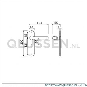 Ami 200/1/7-386 kruk-kruk garnituur deurkruk 386 Rota langschild 200/1/7 sleutelgat SLG 56 Irox Archi Design 620512