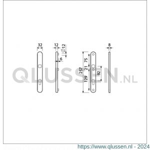 Ami VHB 257/32/2 veiligheidssmalschild SKG** Archi Design ovaal VHB 257/32/2 buiten en binnen profielcilinder PC 92 Irox deurdikte 53-57 mm 622519