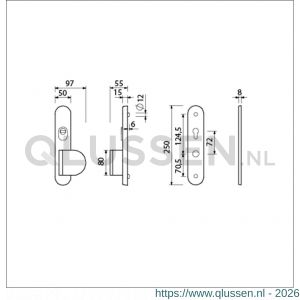Ami VHB 250/15 KT senioren veiligheidslangschild SKG*** kerntrekbeveiliging Archi Design ovaal omkeer VHB 250/50/1 KT 72 omkeer deurduwer 90/83 rechts en zonder deurkruk Irox deurdikte 38-42 mm 623190