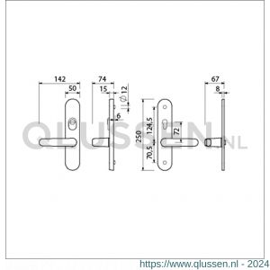 Ami VHB 250/15-378 KT senioren veiligheids Rotaveer kruk-kruk langschildgarnituur SKG*** kerntrekbeveiliging Archi Design omkeer VHB 378 Rota250/50/1 KT 72 omkeer en profielcilinder PC 72 Irox deurdikte 38-42 mm 623232