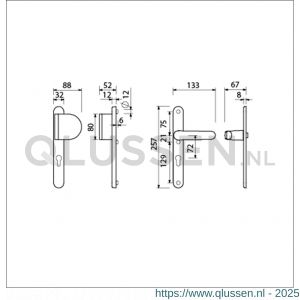 Ami VHB 257/32/2-90/83-378 veiligheids Rotaveer duwer-kruk smalschildgarnituur SKG** Archi Design ovaal VHB 257/32/2 deurduwer 90/83 profielcilinder PC 72 rechts en deurkruk 378 Rota Irox deurdikte 53-57 mm 625316