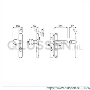 Ami VHB 257/37/2-173- 378 KT veiligheids Rotaveer knop-kruk smalschildgarnituur SKG** Archi Design ovaal VHB 257/37/15 KT 72 knop 173 Varo Irox en deurkruk 378 Rota 257/32/2 profielcilinder PC 72 deurdikte 53-57 mm 625551