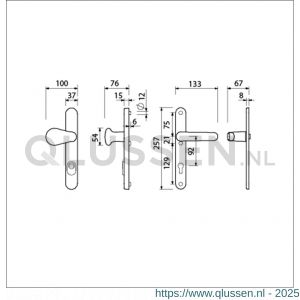 Ami VHB 257/37/2-173- 378 KT veiligheids Rotaveer knop-kruk smalschildgarnituur SKG** Archi Design ovaal VHB 257/37/15 KT 92 knop 173 Varo Irox en deurkruk 378 Rota 257/32/2 profielcilinder PC 92 deurdikte 53-57 mm 625553