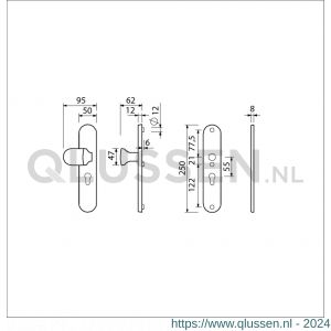 Ami VHB 250/50/1-145 veiligheidsvoordeur-knoplangschildgarnituur SKG*** ovaal VHB 250/50/1 profielcilinder PC 72 Varo knop 145 en zonder deurkruk F1 deurdikte 38-42 mm 654650