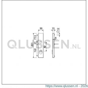 Ami VHB 250/15 KT veiligheidslangschild SKG*** kerntrekbeveiliging ovaal buitenlangschild 250/50/15 KT 92 F1 656009