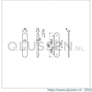 Ami VHB 250/15 KT senioren veiligheidslangschild SKG*** kerntrekbeveiliging ovaal omkeer VHB 250/50/15 buiten kerntrek KT 72 omkeer binnen profielcilinder PC 72 omkeer 2 GTS F1 deurdikte 53-57 mm 656164