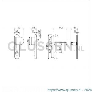 Ami VHB 250/15-90/83-378 KT veiligheids Rotaveer duwer-kruk langschildgarnituur SKG*** kerntrekbeveiliging ovaal VHB 250/50/15 KT 92 deurduwer 90/83 rechts en deurkruk 378 Rota profielcilinder PC 92 F1 deurdikte 53-57 mm 656662