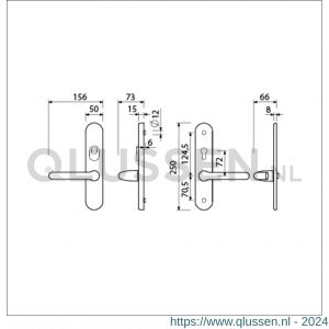 Ami VHB 250/15-386 KT senioren veiligheids Rotaveer kruk-kruk langschildgarnituur SKG*** kerntrekbeveiliging ovaal omkeer VHB 386 Rota250/50/15 KT 72 omkeer en profielcilinder PC 72 omkeer F1 deurdikte 38-42 mm 656731