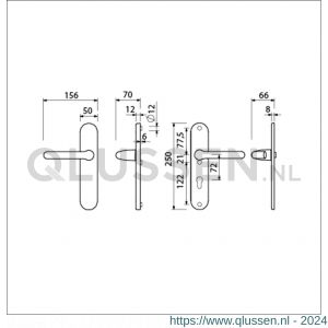 Ami VHB 250/50/1-386 veiligheids Rotaveer kruk-kruk langschildgarnituur SKG*** ovaal VHB 386 Rota 250/50/1 blind profielcilinder PC 72 F1 deurdikte 38-42 mm 689204